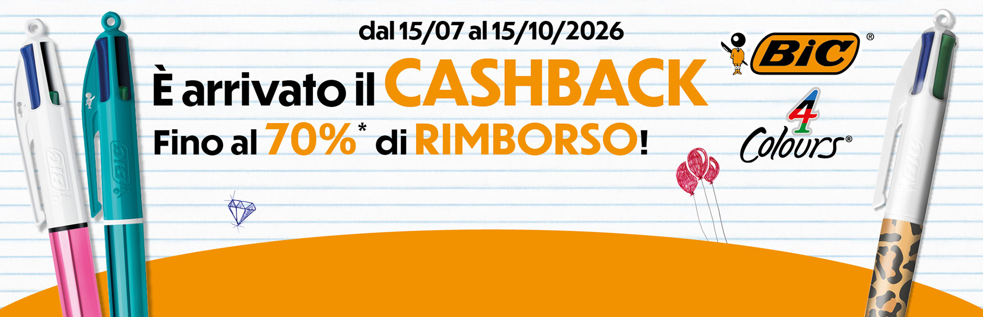 Cashback 4 Colori – fino al 70% di rimborso acquistando penne BIC